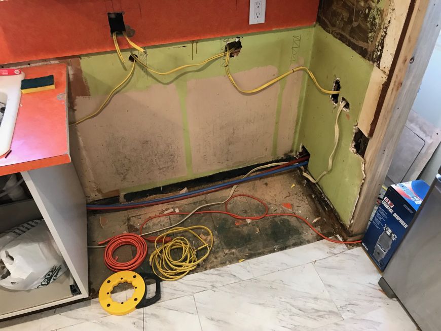 DIY kitchen plumbing and wiring renovation