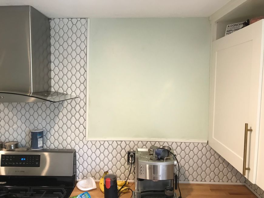 DIY kitchen remodel renovation tile backsplash