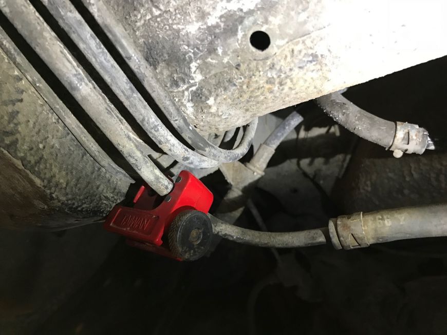 cutting hard brake and fuel lines