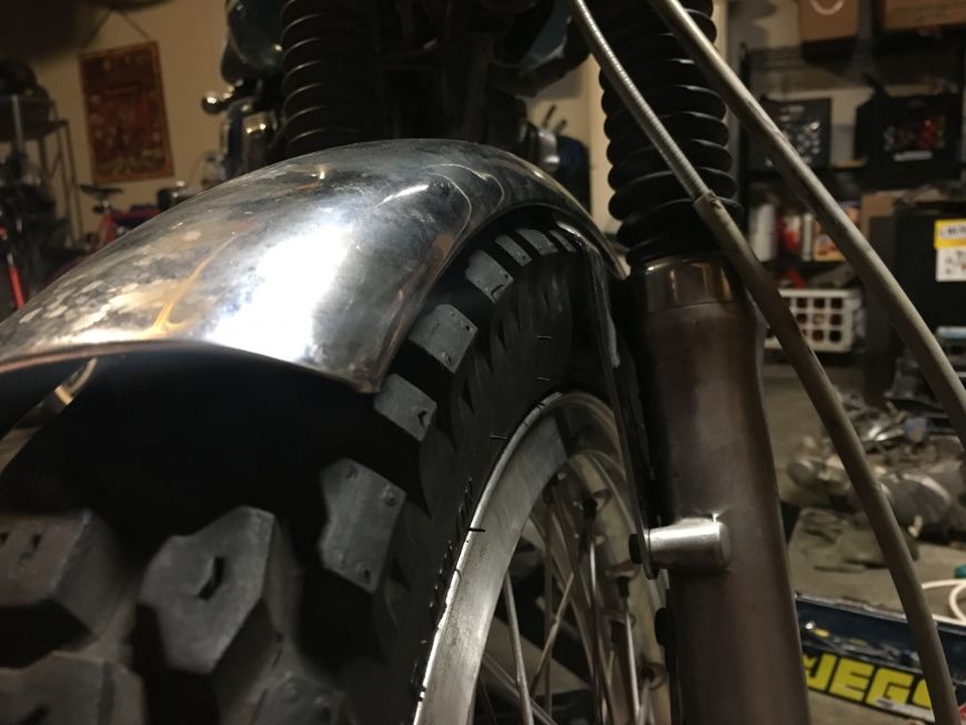 motorcycle tire clearance fender front cafe racer