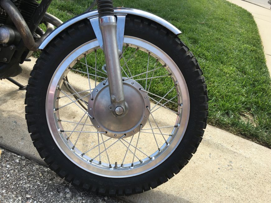 restored vintage honda motorcycle rim wheel