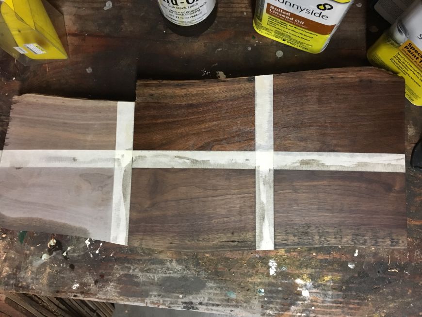 walnut wood oil finish with rottenwood grain filler test comparison