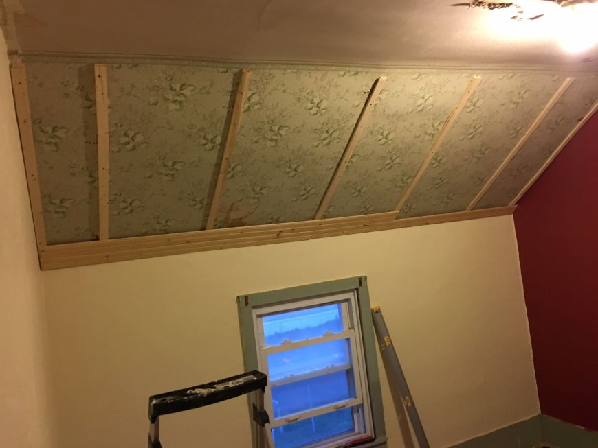 how to install pine tungue-and-groove boards paneling on ceiling