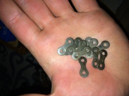 old bicycle chain links