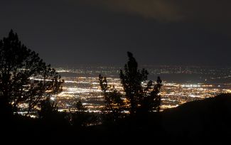 Colorado Springs as seen from Mount Rosa at night