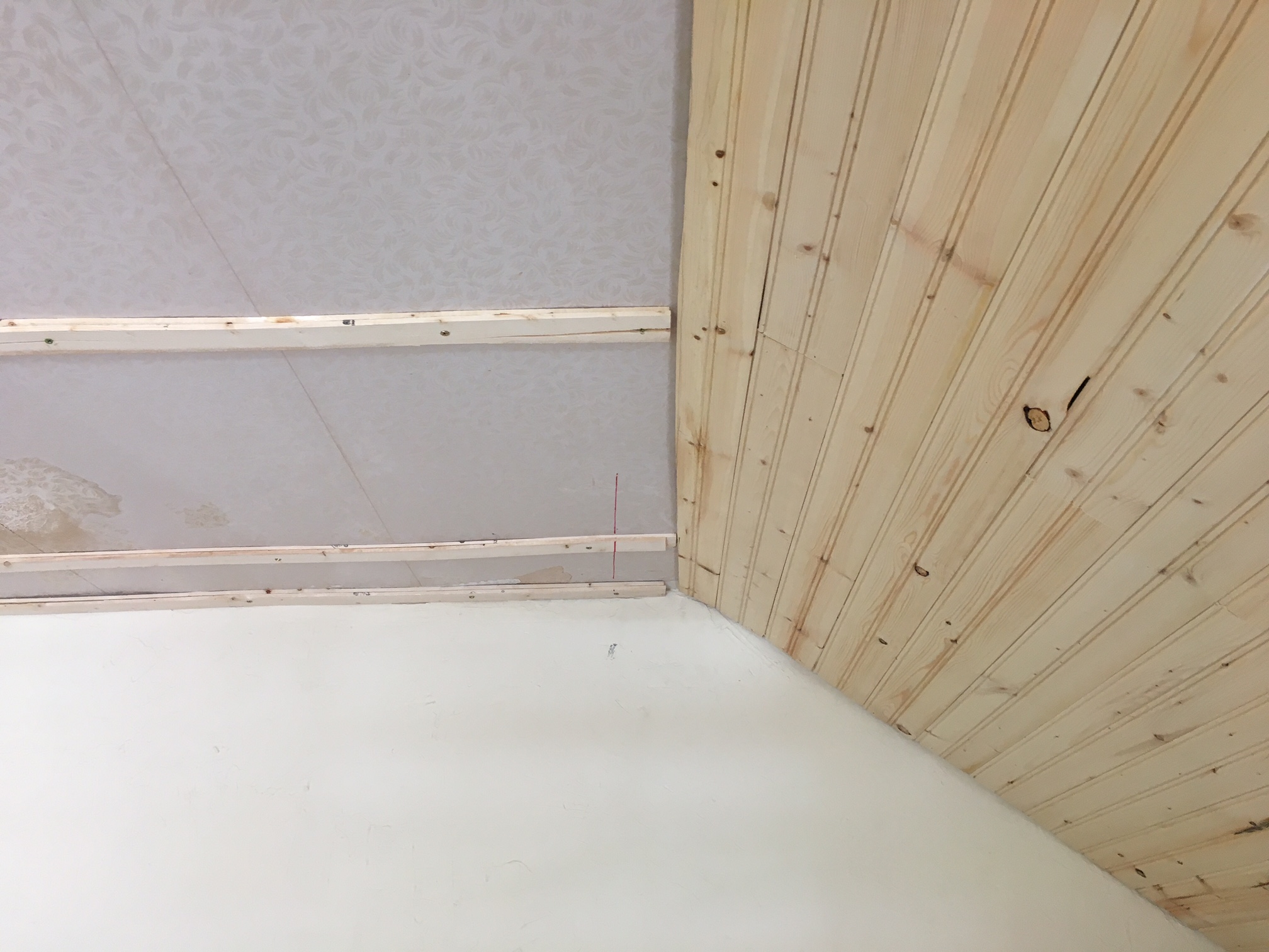 Tongue And Groove Panels On A Ceiling