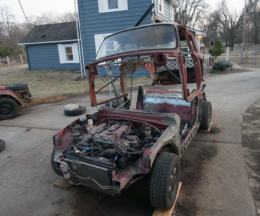 vw volkswagon type 3 squarebody body removal lift chassis 