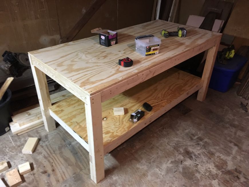 How to build a woodworking workbench and tablesaw outfeed table | Dan·nix